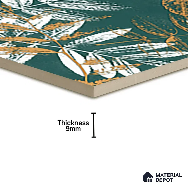Floral Wall Tile TL 07249 C Plana 8007 GLM (Gold) 1 ft x 1 ft Ceramic Matte Finish - 9 mm  | 2 mm Spacer is Mandatory | Please Expect a Slight Variation of Pattern (Sample)